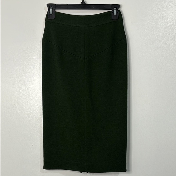 Diane Von Furstenberg Martine Green Midi Pencil Skirt Size 0 - Picture 9 of 12